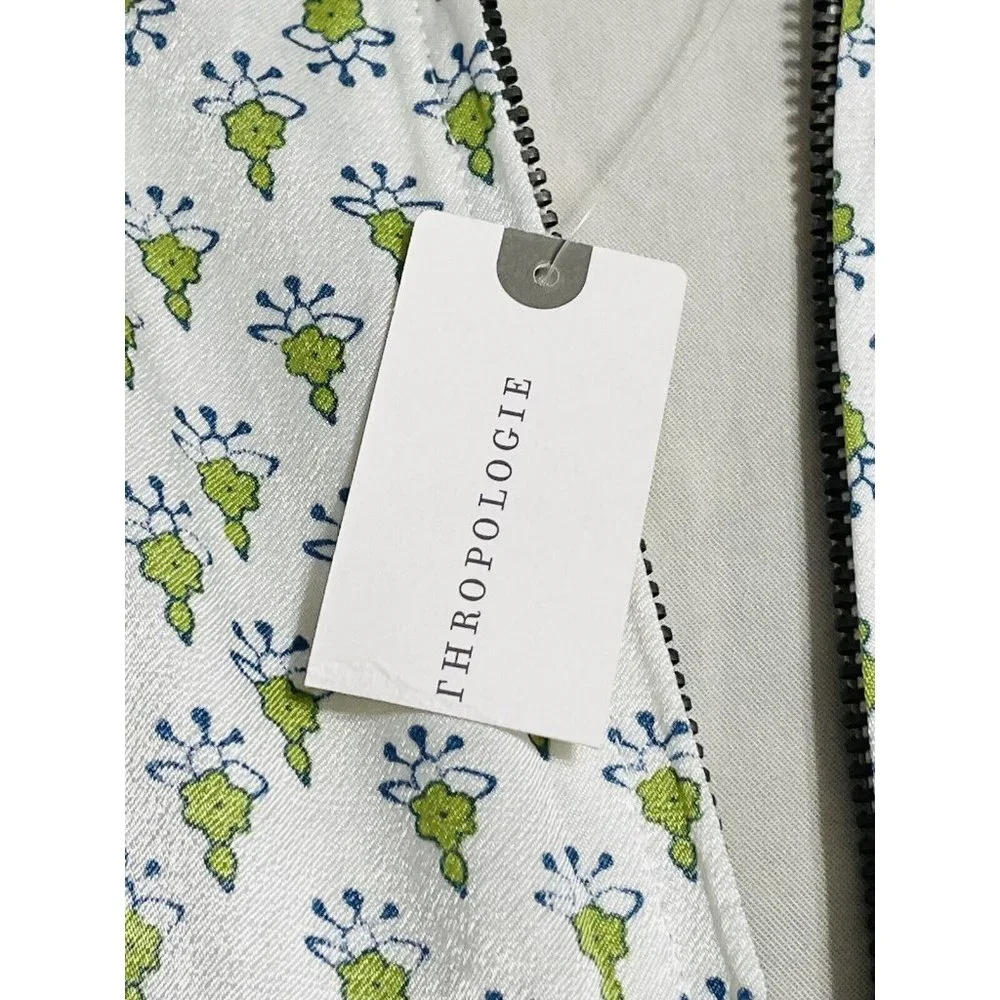 Anthropologie Tiny Editions Embroidered Viscose Zip Up Jacket Women’s  Medium - Picture 6 of 12